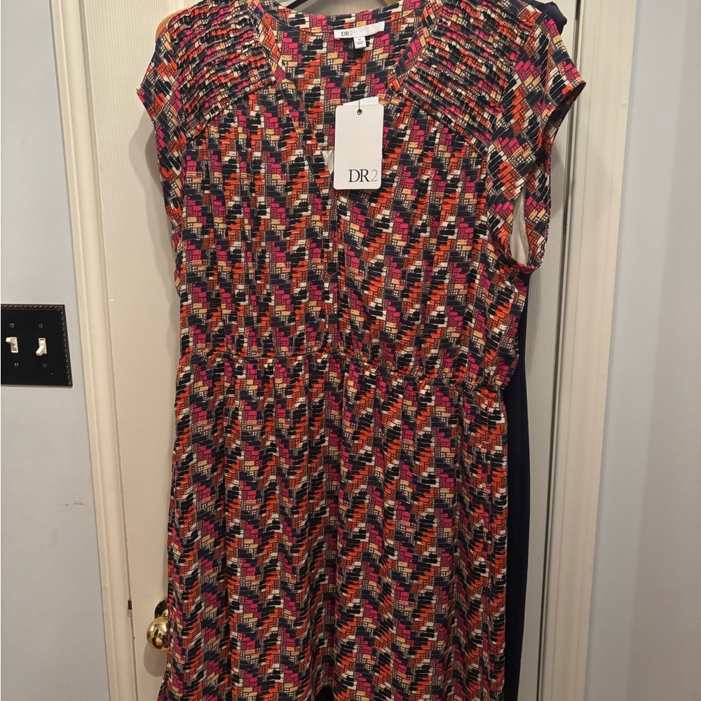 DR2 Multi-Color Geometric Print Dress